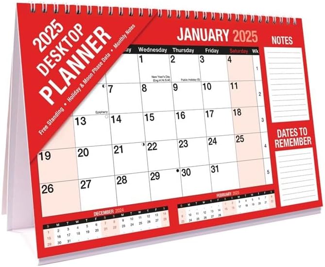 2025 Freestanding Flip Calendar Month To View Desktop Planner