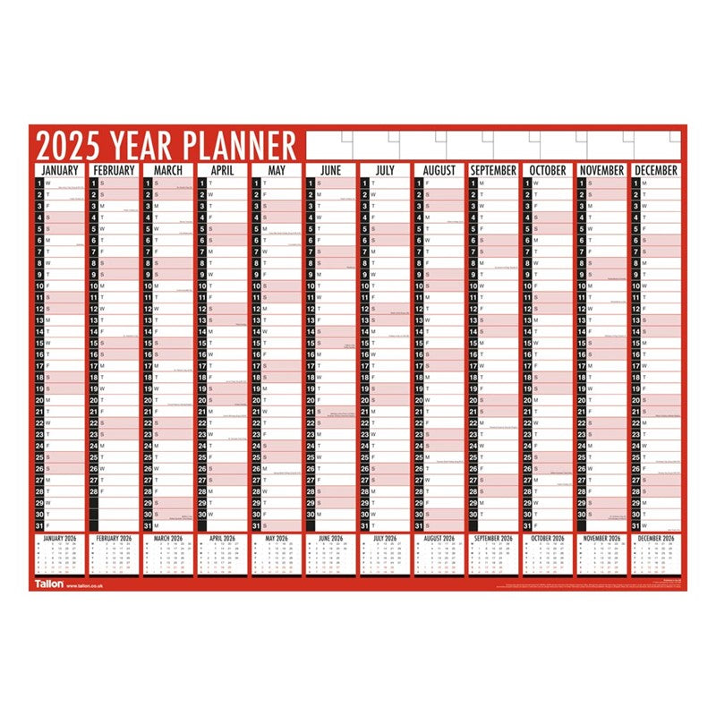 2025 Full Year Wallplanner- Calendar