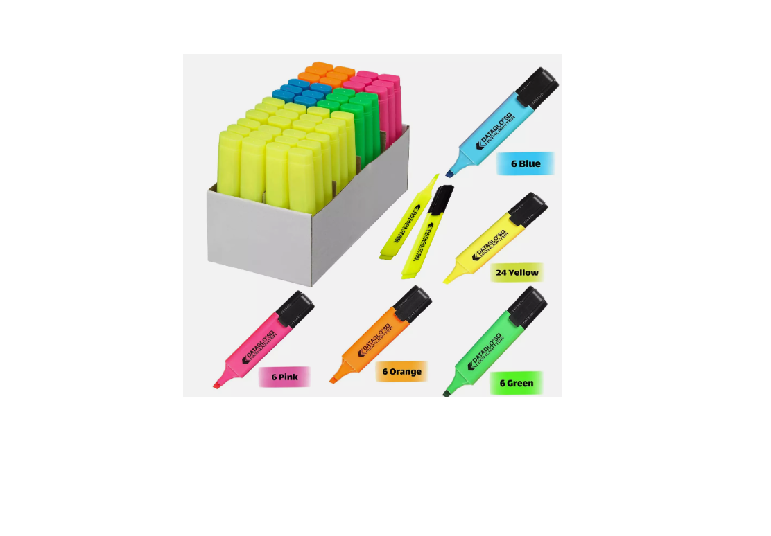 SQ Square Highlighter Pens Assorted