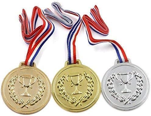 Henbrandt 10 Packs Of Prize School Award Gold Silver Bronze Winner Plastic Medals