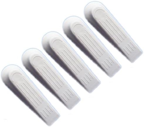 Pack of 5 White Plastic Door Wedges Stoppers