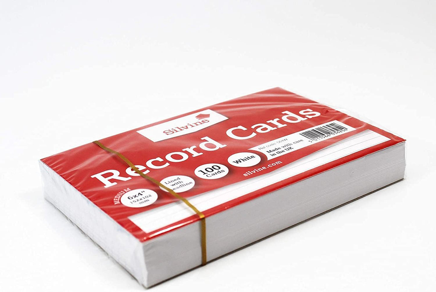 Record Card Bulk Pack of 500 | 5 x 100 6x4” White Lined with Headline Record Cards – Size Medium 152 x 102mm – A6