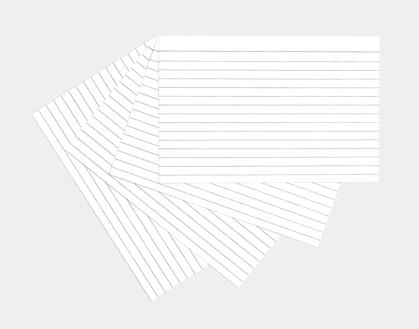 Record Card Bulk Pack of 500 | 5 x 100 6x4” White Lined with Headline Record Cards – Size Medium 152 x 102mm – A6