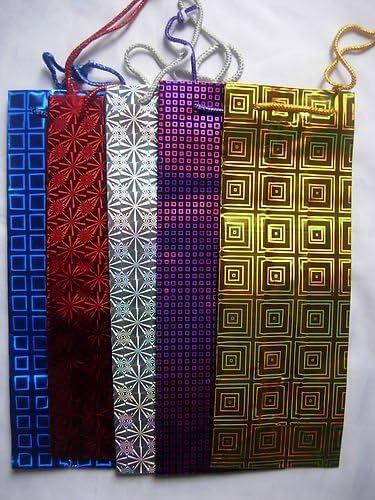 12 Holographic Gift Wine Bottle Bags to Choose (Assorted)
