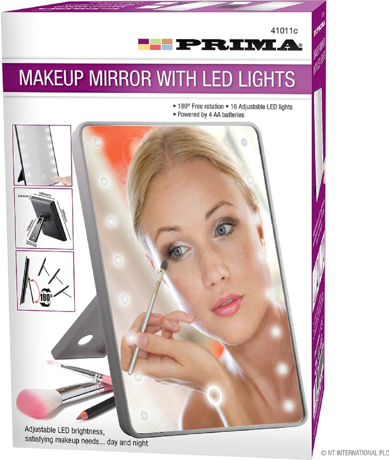 MAKEUP MIRROR WITH 16 ADJUSTABLE LED LIGHTS VANITY DRESSING TABLE 180 DEG ANGLE