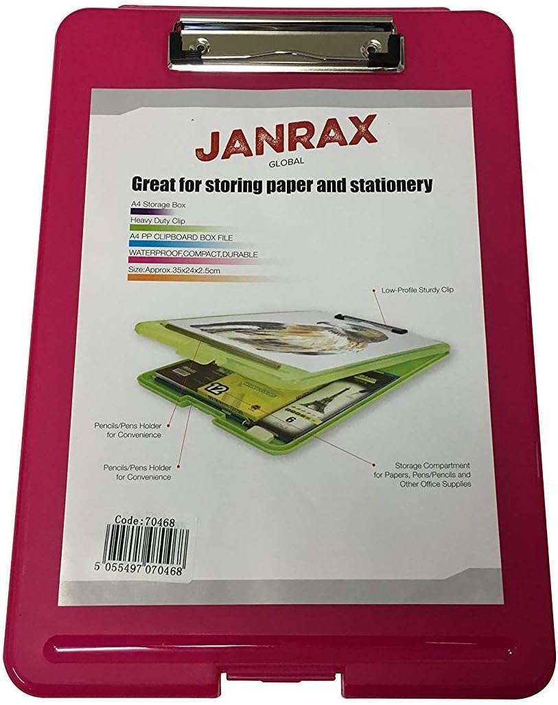 Janrax A4 Clipboard Box File - Storage Filing Case
