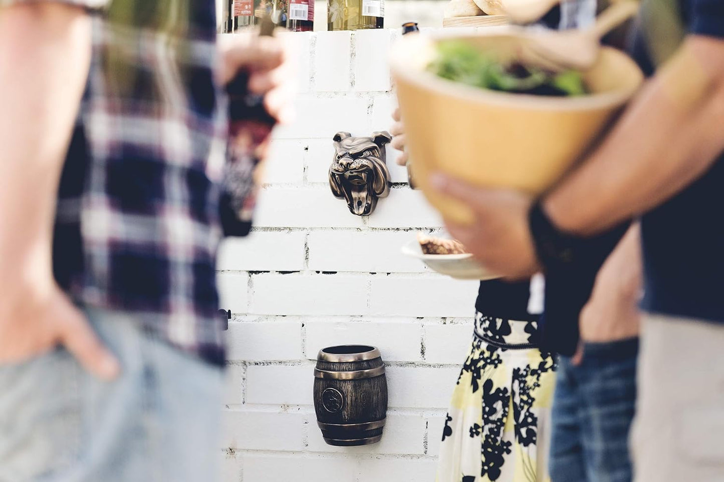 Novelty Bottle Opener - Bronze Finish Wall Mounted Miniature Footballer. Includes fixtures and fittings.