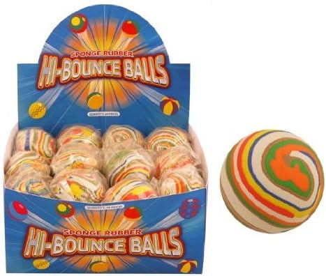 4 x Stripy Pattern Hard Sponge Rubber Hi-Bounce Ball