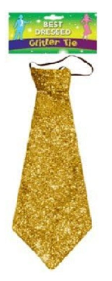 TIE GLITTER 41 X 15CM GOLD TIE