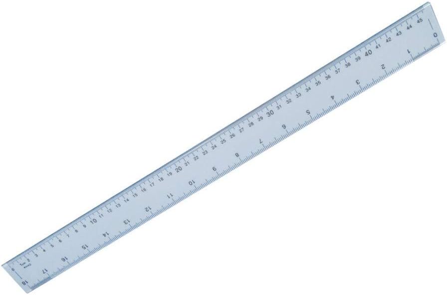 Plastic Shatter Resistant Ruler 50 cm Clear