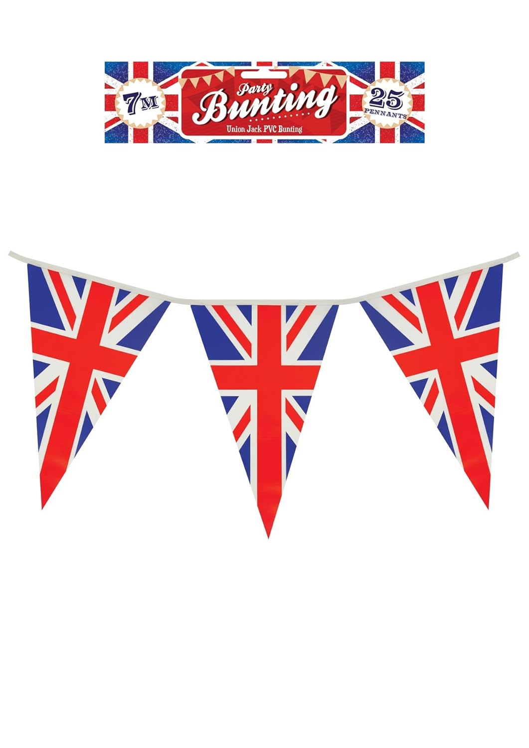 Union Jack Penant Bunting 7 meters, 25 Triangle Flags