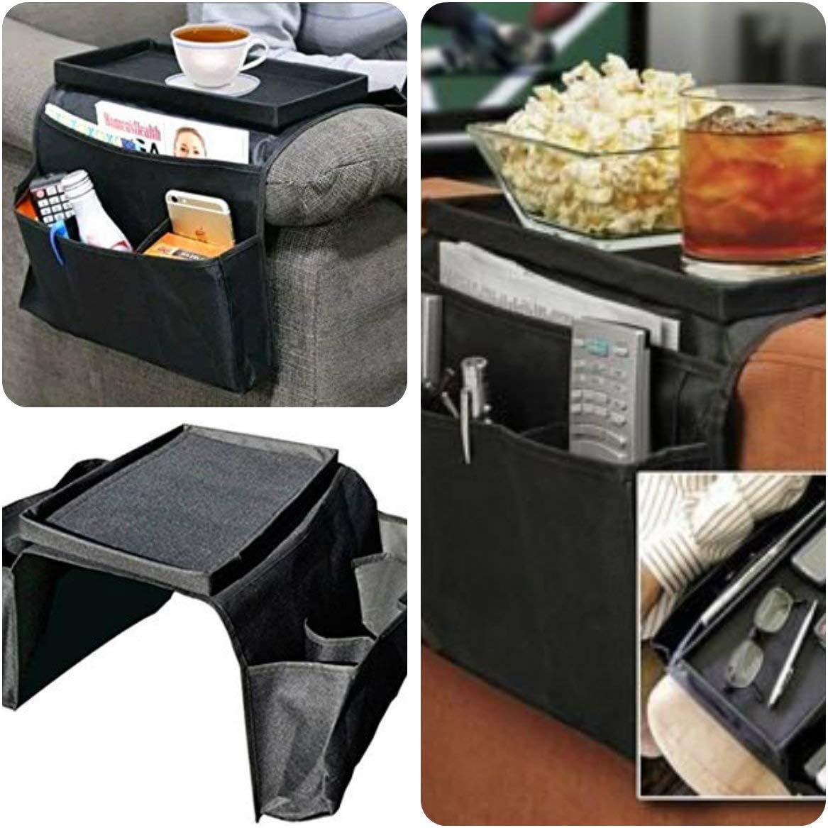 Arm Rest Chair/Sofa Remote Control Table Top Holder Organiser Tray