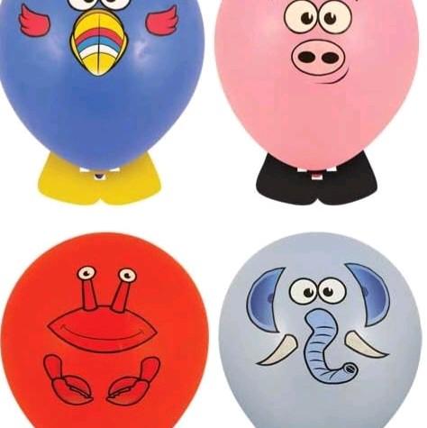 Balloon Heads Pack of 6 Assorted Animal Balloon Heads c/w stickers and feet