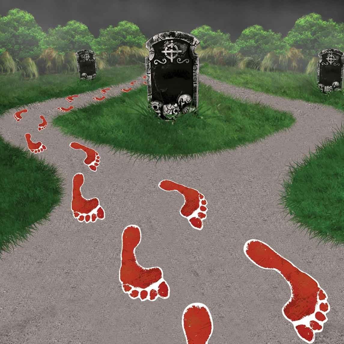 Halloween Bloody Footprint Cut-Outs - Use Indoor / Outdoors