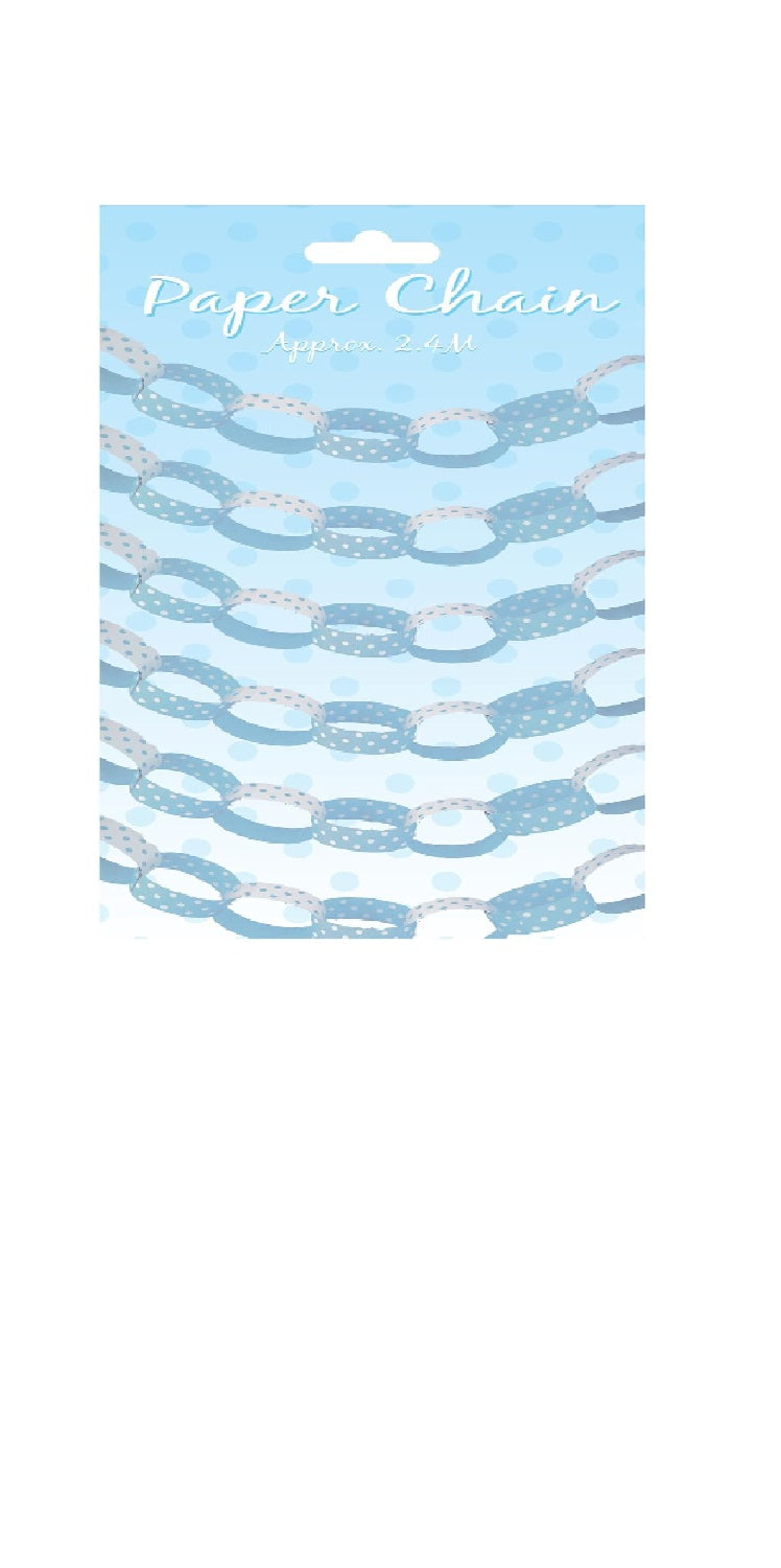 Blue Polka Dot Paper Chain Garland