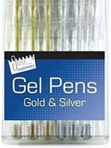 Pack of 6 Premium Quality Silver and Gold Gel Pens
