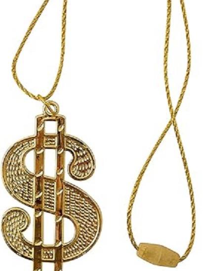 DOLLAR SIGN GOLD COLOURED NECKLACE