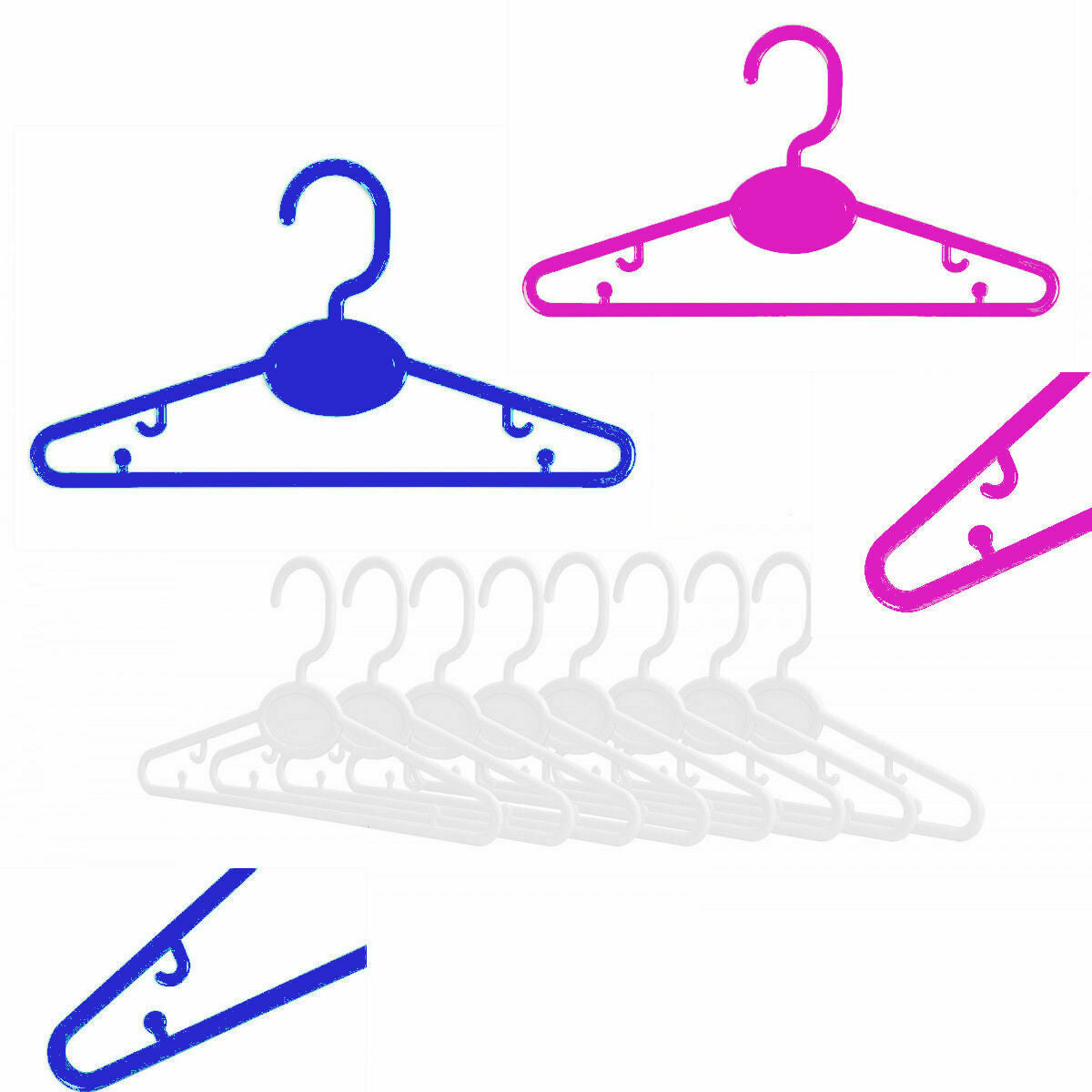 PACK OF 8 BABY TODDLER CLOTHES PLASTIC SLIM HANGERS