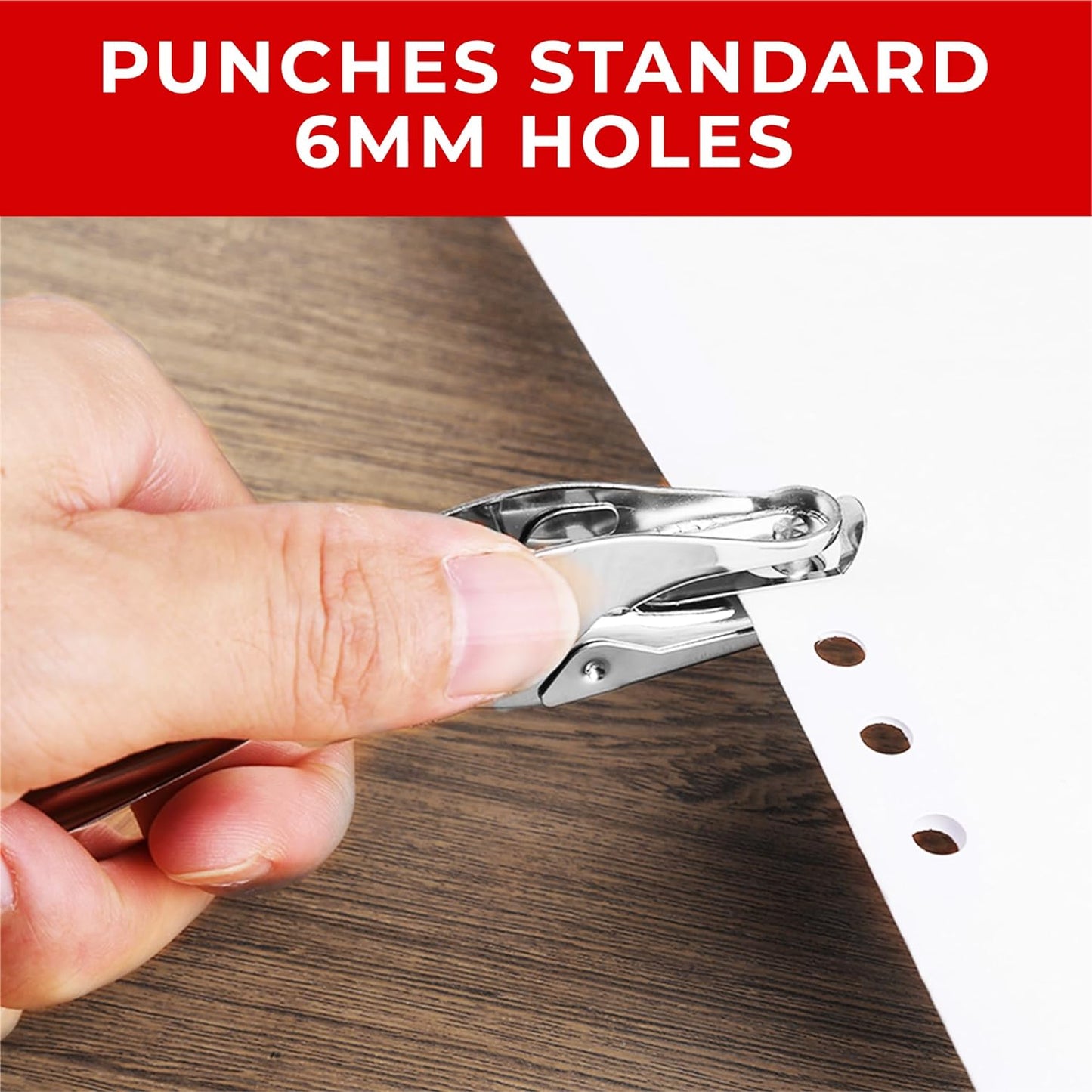 Single One Hole Punch - Metal Hand Held Puncher Perforator
