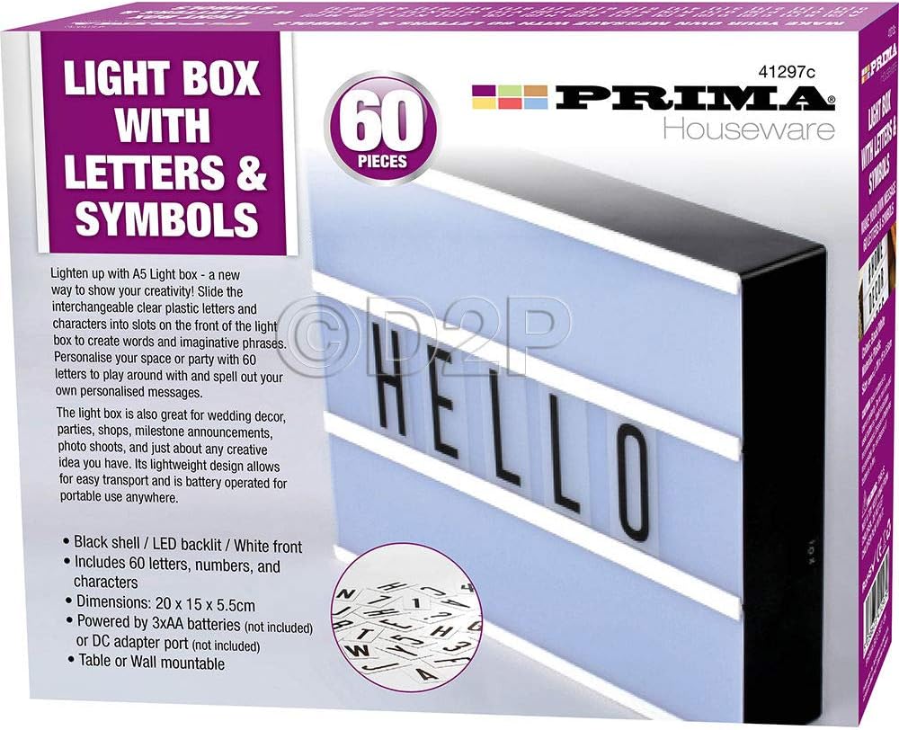 LED Light Message Display Box with Letters Symbols Word (41297c - 60pcs)