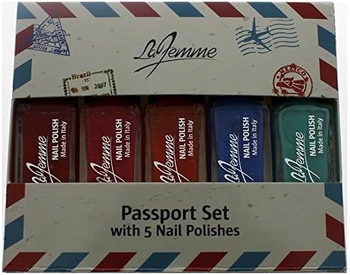 La Femme Mini Nail Polish Gift Set - Passport Set With 5 Nail Polishes