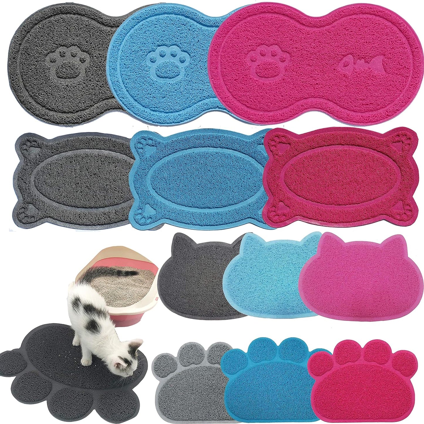 Paw Shaped Cat Puppy Doggy Litter Mat PVC