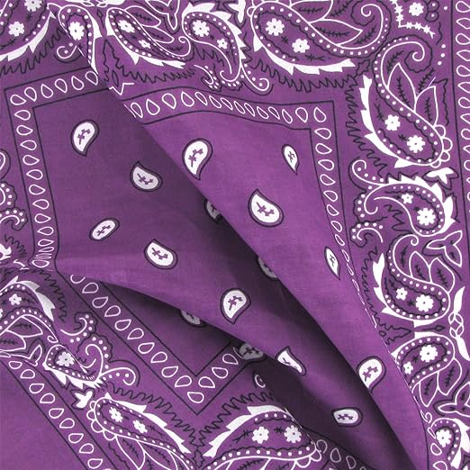 Set of 3 Paisley Bandanas Unisex 57x57 cm- Purple