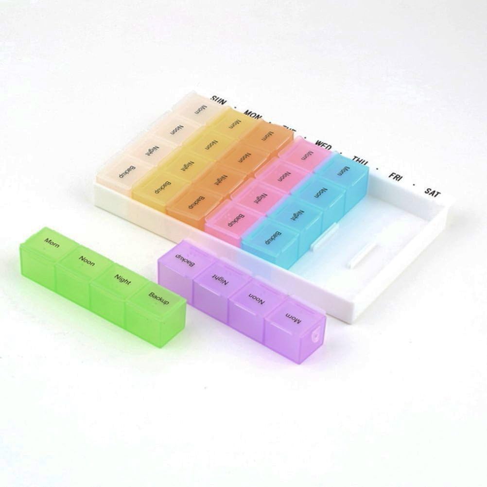 Pill Box Organizer with 7 Day AM and PM Night Reminder