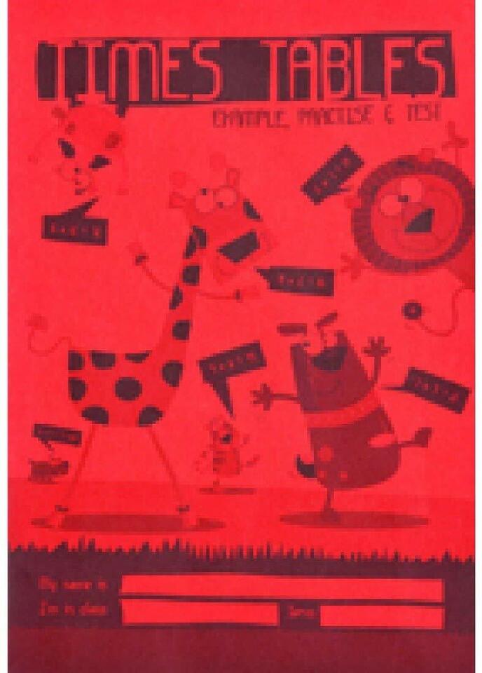 A5 Children's Time Table Book - Bright Red (EX213)