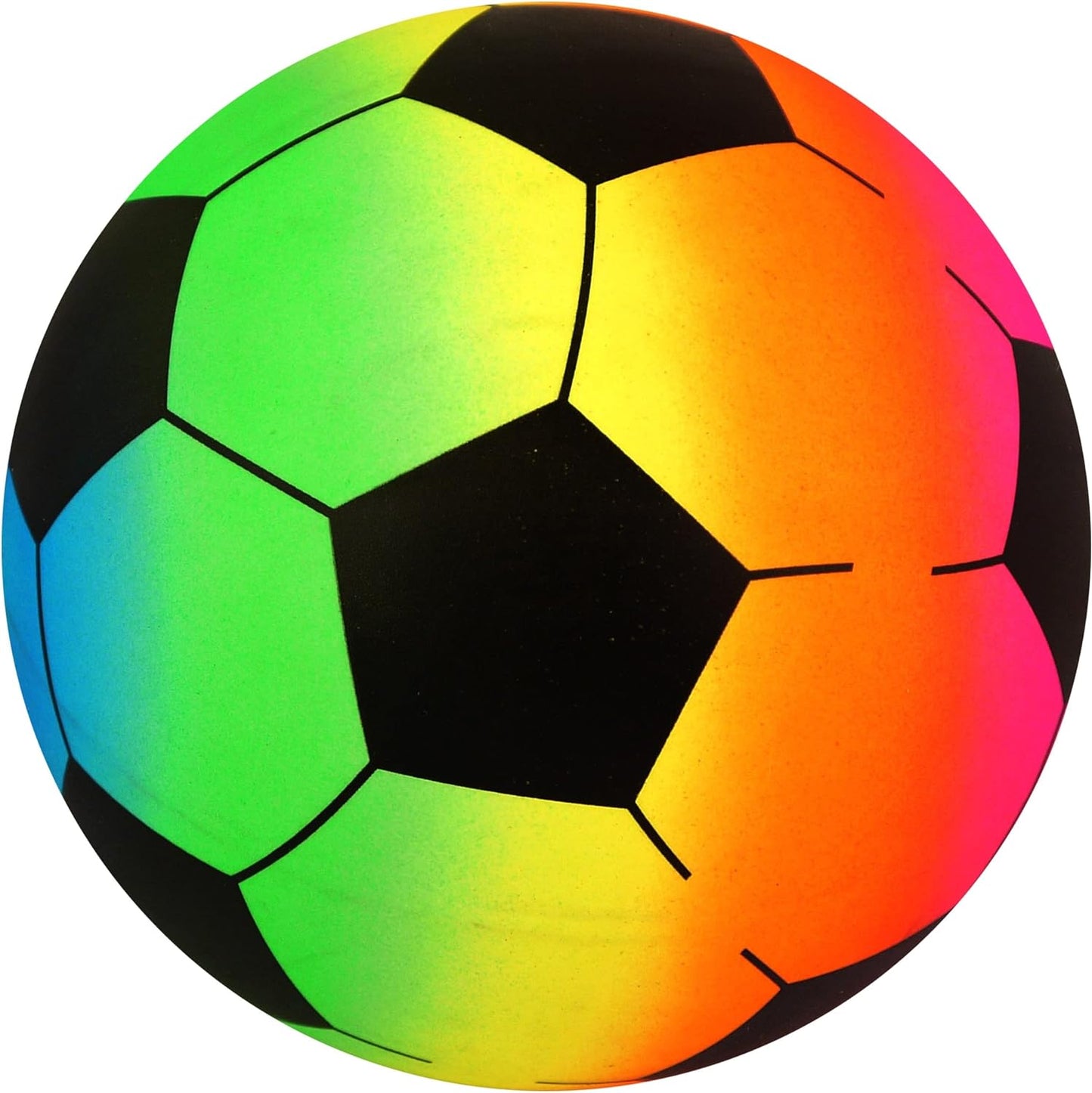 Single Uninflated Plastic Rainbow Football 20cm PVC
