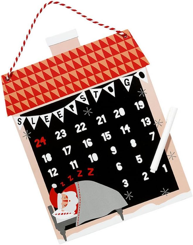 Talking Tables Waiting for Santa Chalkboard Countdown Calendar, Black