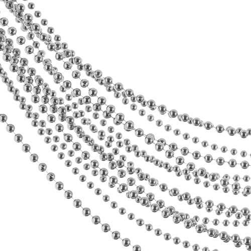 Christmas/Xmas Bead Chain - Garland 2.7m - Silver