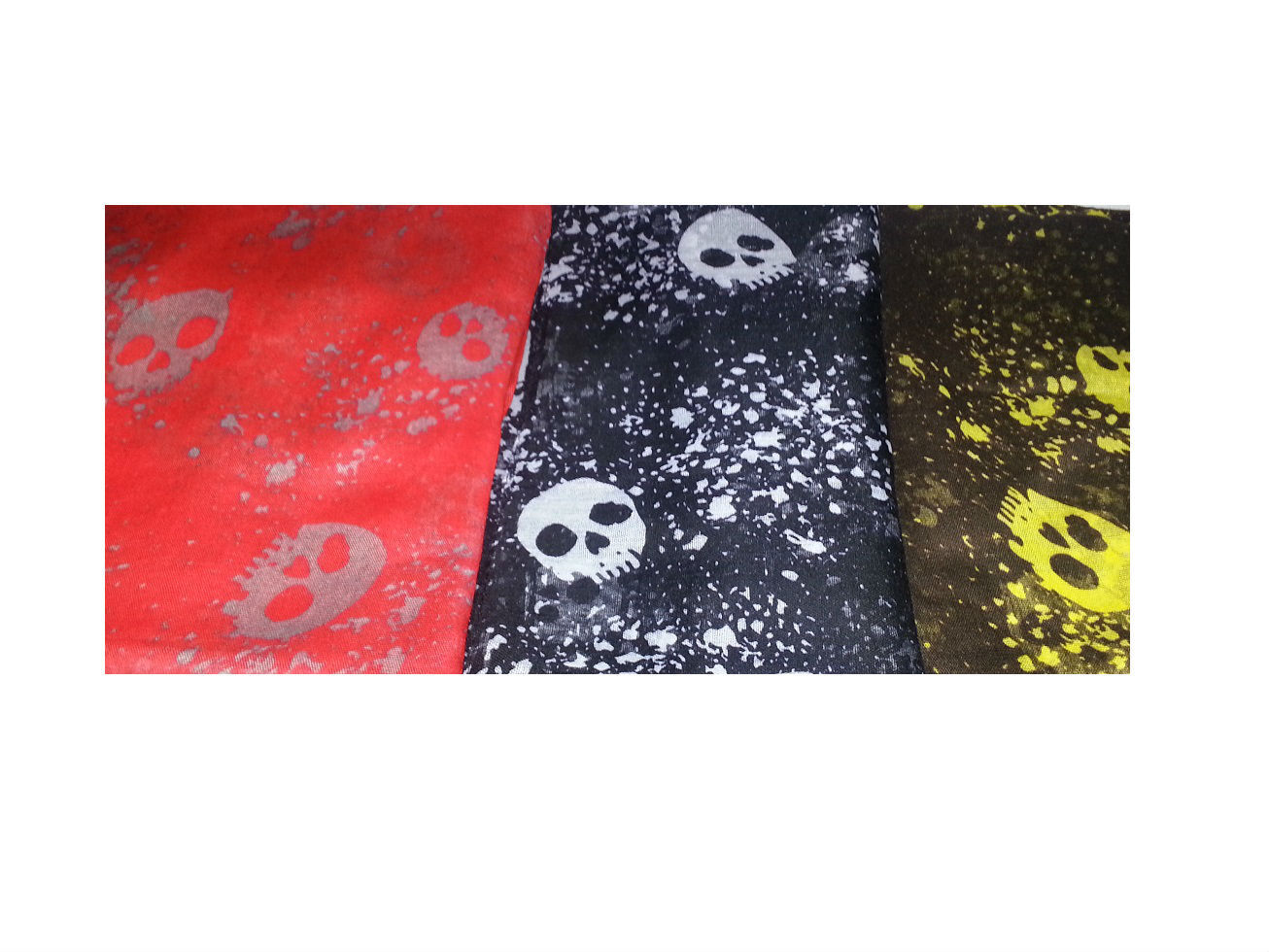 Women Long skull Print Neck Scarf