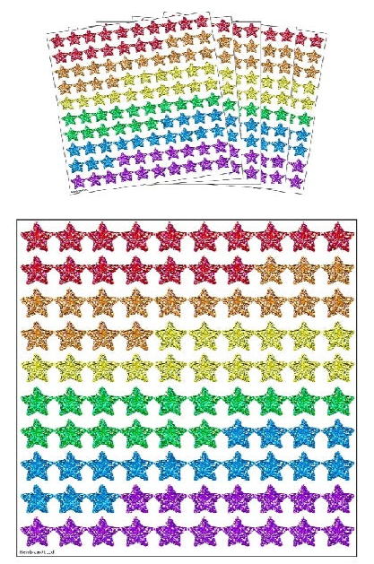 Holographic Star Stickers (Pack of 500) 6 Assorted Coloured Stars