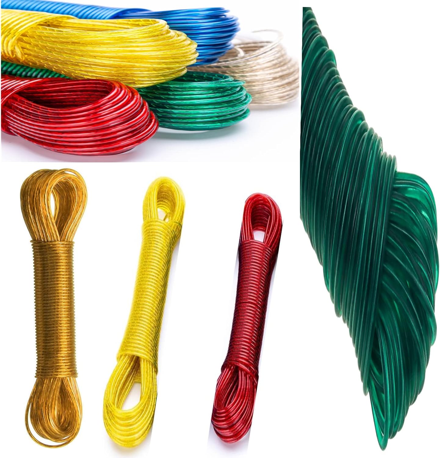 2 X 20 M STRONG LONG LIFE STEEL CORE CLOTHES WASHING LINE