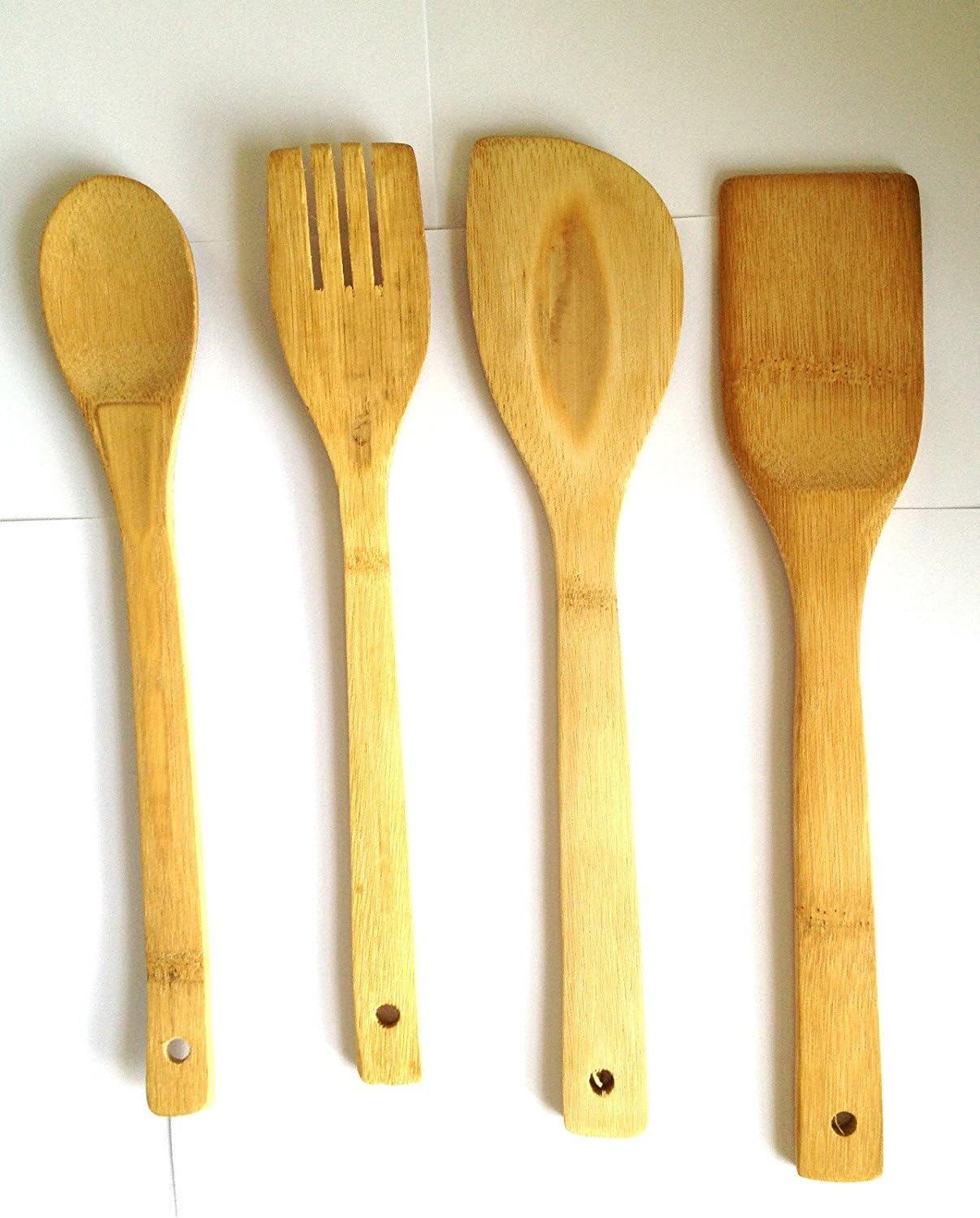 4 x Piece Wooden Spatula Kitchen Cooking Utensils Set