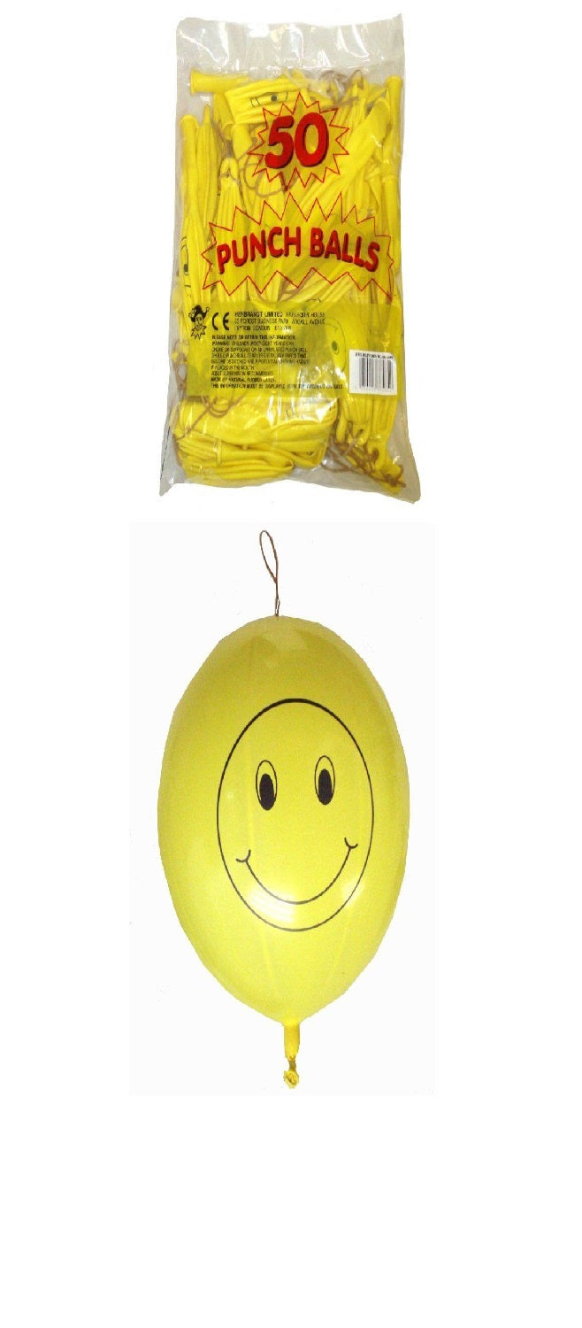 LARGE YELLOW SMILE FACE PUSH PULL BALLOONS