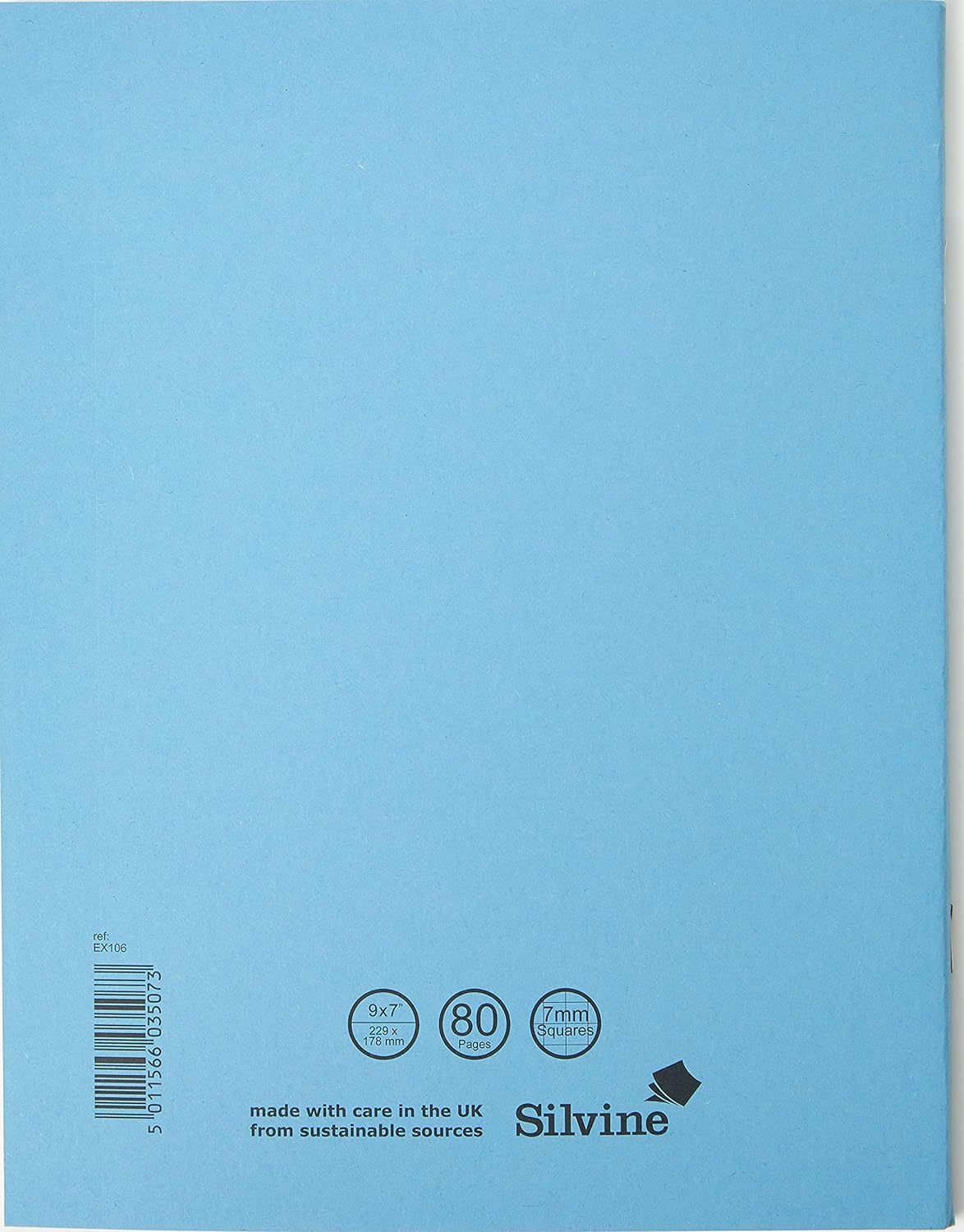 Exercise Book ruled 7mm Squares 229 x 178 mm 40 leaves Blue (Pack of 10)