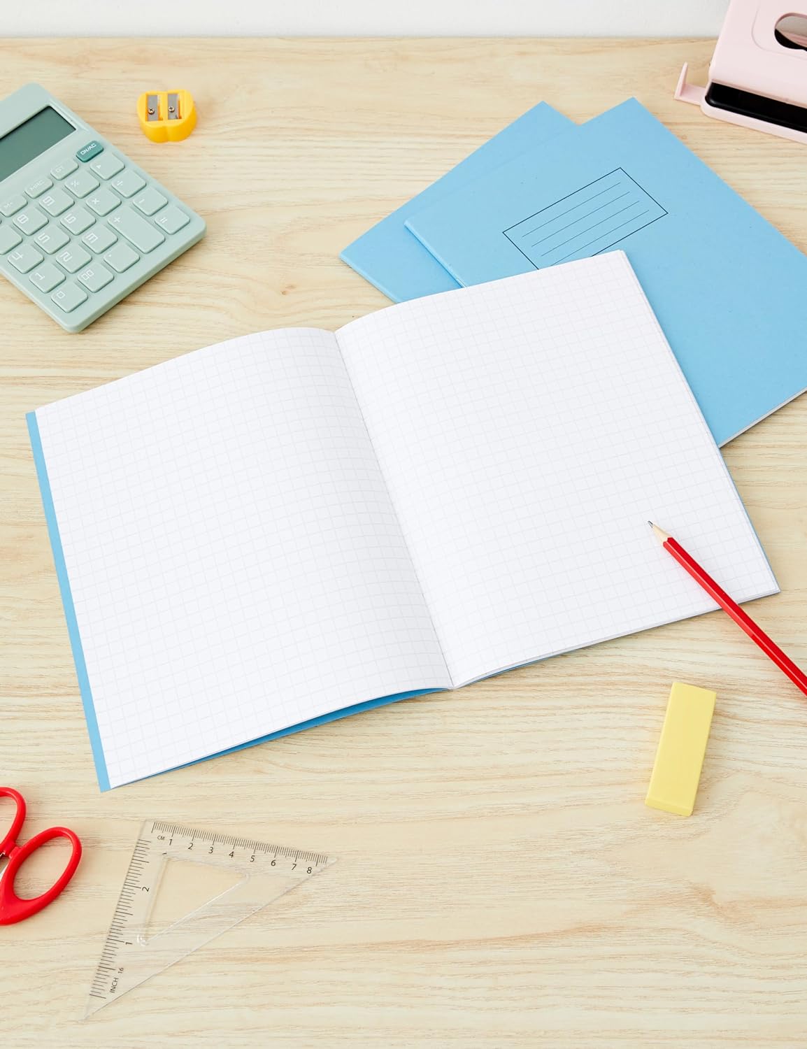 Exercise Book ruled 7mm Squares 229 x 178 mm 40 leaves Blue (Pack of 10)