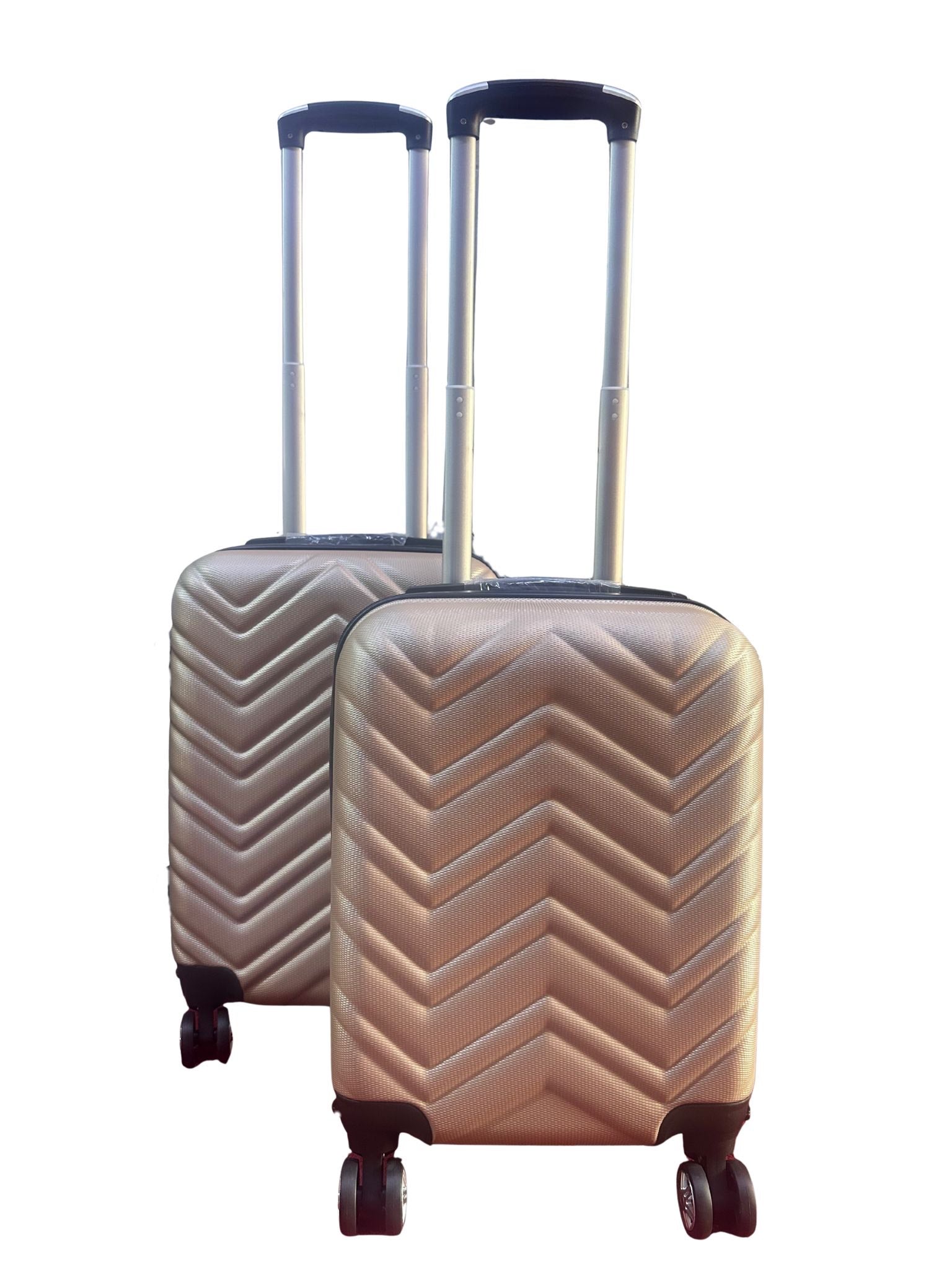 Glossy ZigZag Cabin Suitcase/Luggage – 16 Inch (20x30x40) Hard Shell with 360° Detachable Spinner Wheels
