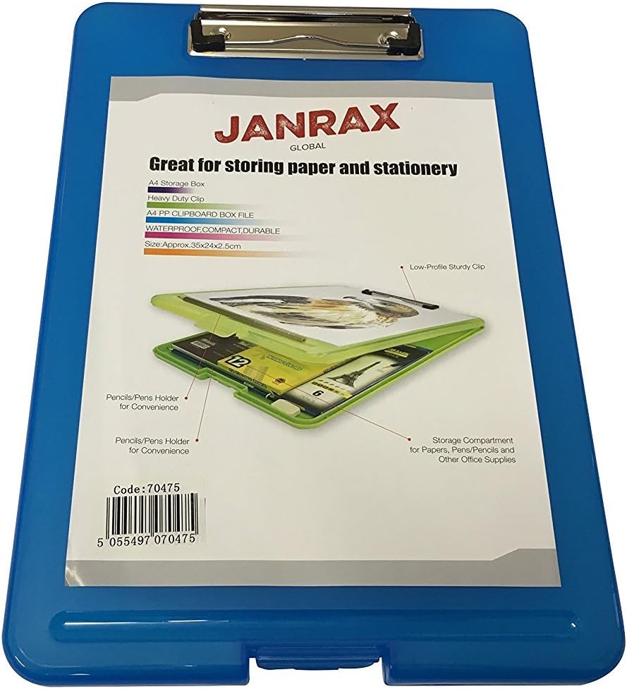 Janrax A4 Clipboard Box File - Storage Filing Case