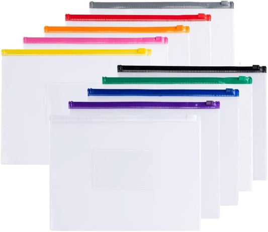 Pack of 12 A5 Clear Zippy Bags with Zip