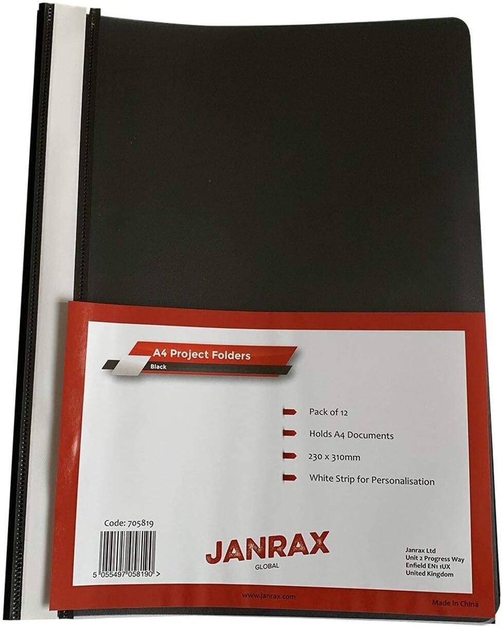 Pack of 60 Assorted Colour A4 Project Folders