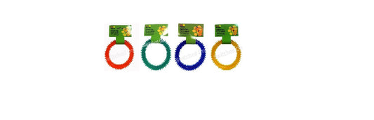 Dental Play Ring Dog Toy - Red, Blue, Yellow or Green