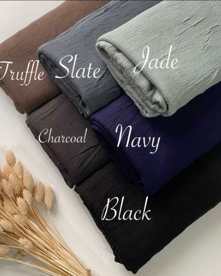 Crinkle Crimp Scarf/Hijab - Perfect for Dailywear - High Premium Dubai Quality