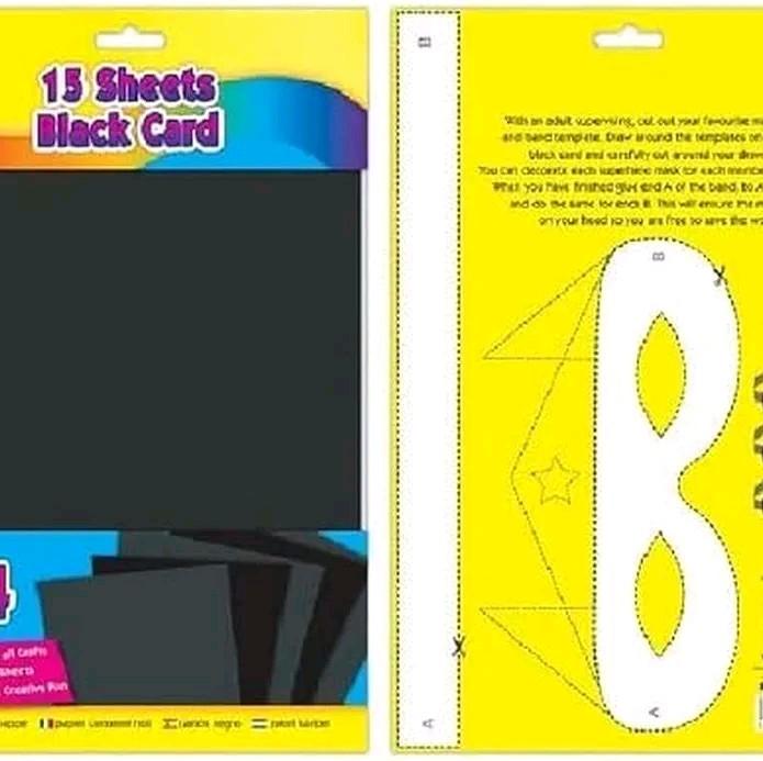 15 Sheets A4 Black Activity Card