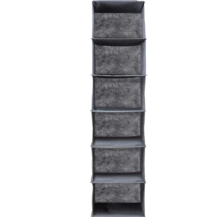 HOME smart Wardrobe Organiser - 6-Shelf Hanging and Accessories Storage Box,