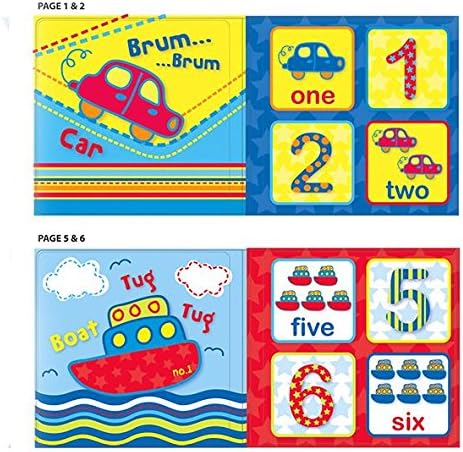 Set of 4 Baby Bath Books | First Words ABC Letters & Numbers