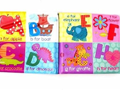 Set of 4 Baby Bath Books | First Words ABC Letters & Numbers