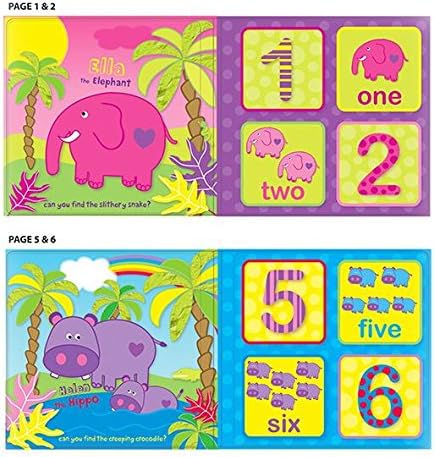 Set of 4 Baby Bath Books | First Words ABC Letters & Numbers